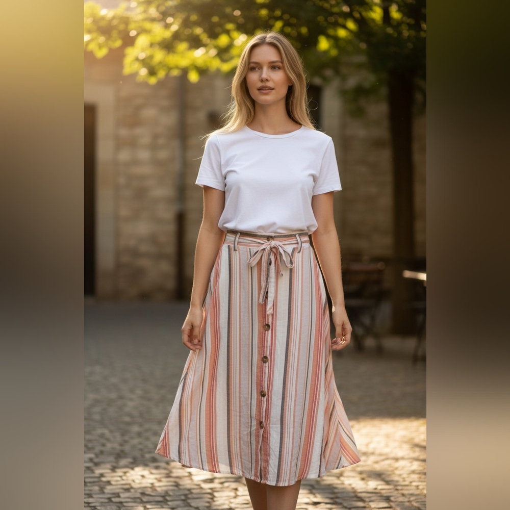 a new day Multicolor Striped Maxi Skirt